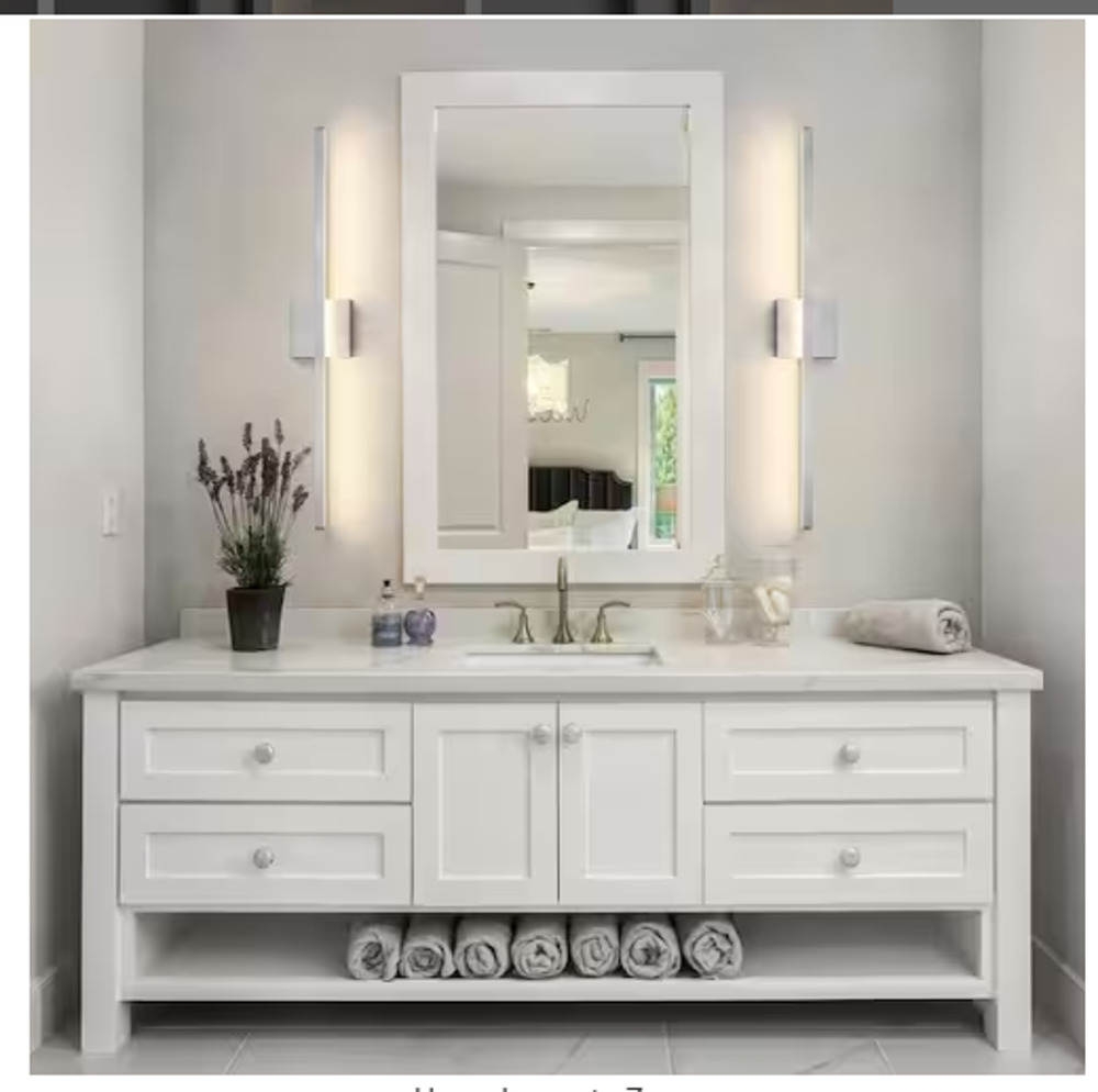 KAISITE 32 in. 1-Light Brushed Nickel LED Vanity Light Bar Dimmable Wall Sconce